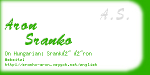 aron sranko business card